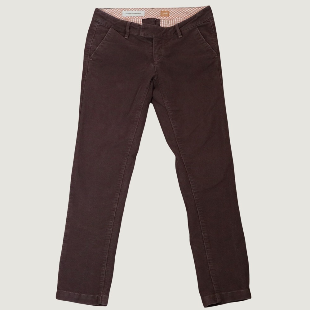 Anthropologie Pilcro Letterpress Stet Corduroy Slim Trousers Womens 28 Brown